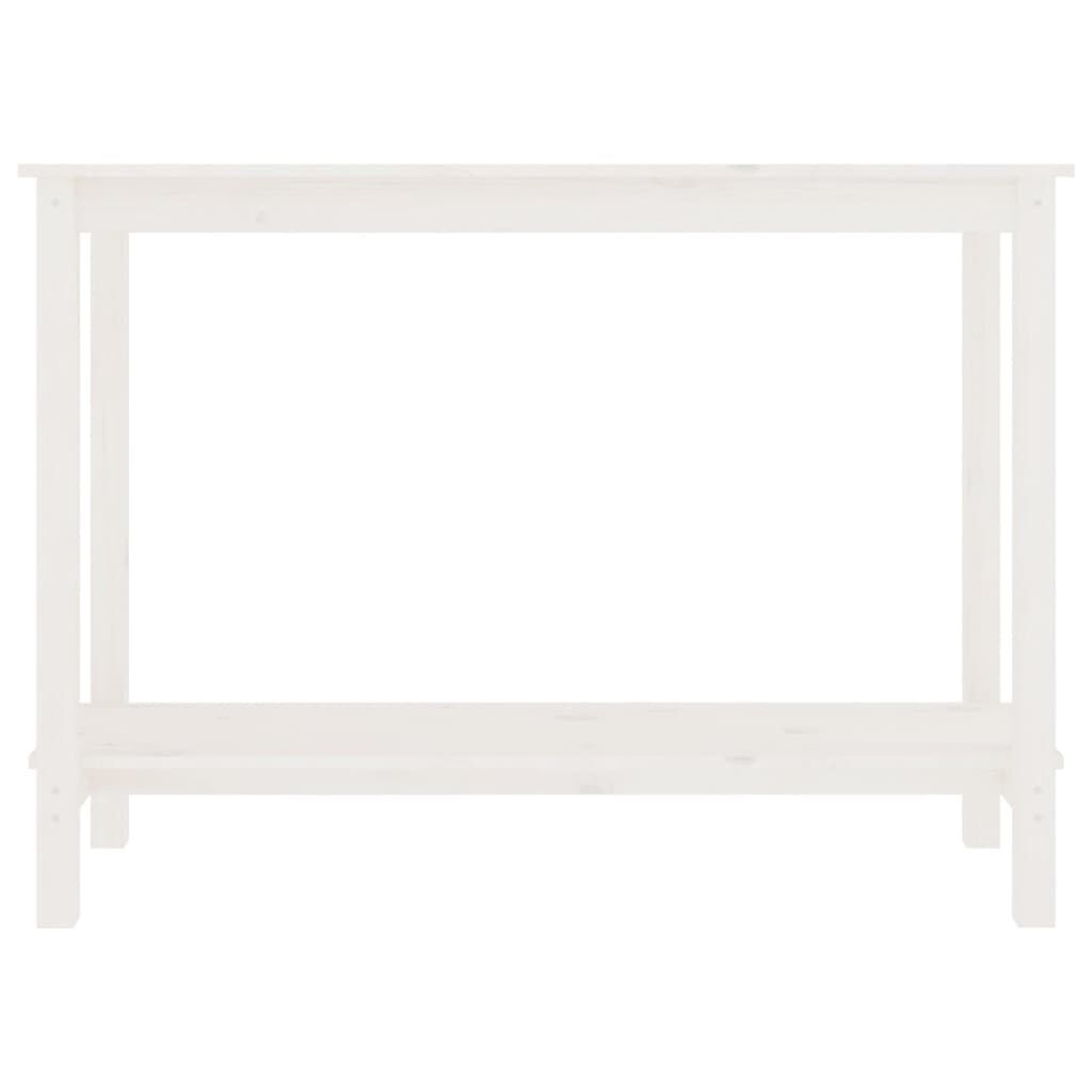 vidaXL Τραπέζι Κονσόλα Λευκό 110 x 40 x 80 εκ. από Μασίφ Ξύλο Πεύκου