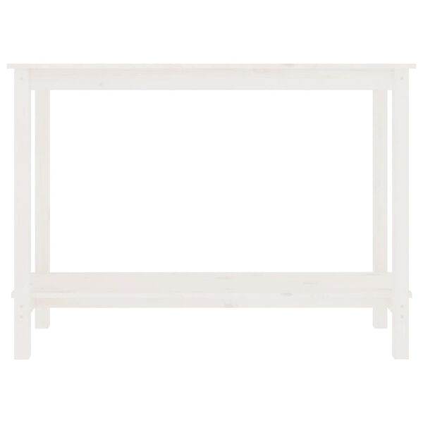 vidaXL Τραπέζι Κονσόλα Λευκό 110 x 40 x 80 εκ. από Μασίφ Ξύλο Πεύκου
