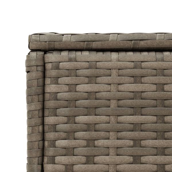 vidaXL Τραπέζι Κήπου με Γυάλινη Επιφ. Γκρι 58x27,5x55 εκ. Συνθ. Ρατάν