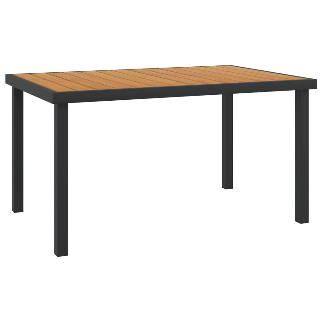 vidaXL Τραπέζι Κήπου Καφέ 140 x 90 x 74 εκ. από Αλουμίνιο και WPC