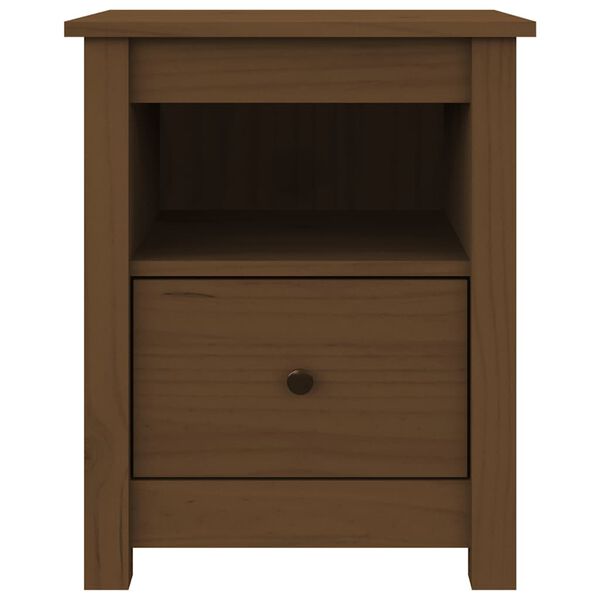 vidaXL Κομοδίνα 2 τεμ. Μελί 40 x 35 x 49 εκ. από Μασίφ Ξύλο Πεύκου
