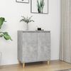 vidaXL Ντουλάπι Γκρι Σκυρ. 60x35x70 εκ. Μασίφ Ξύλινα Πόδια Επεξ. Ξύλο