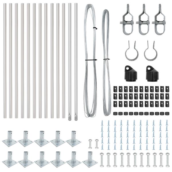 vidaXL Πό posts φράχτη 13 pcs Ασημί Ø32mm 70 εκ Γαλβανισμένος χάλυβας
