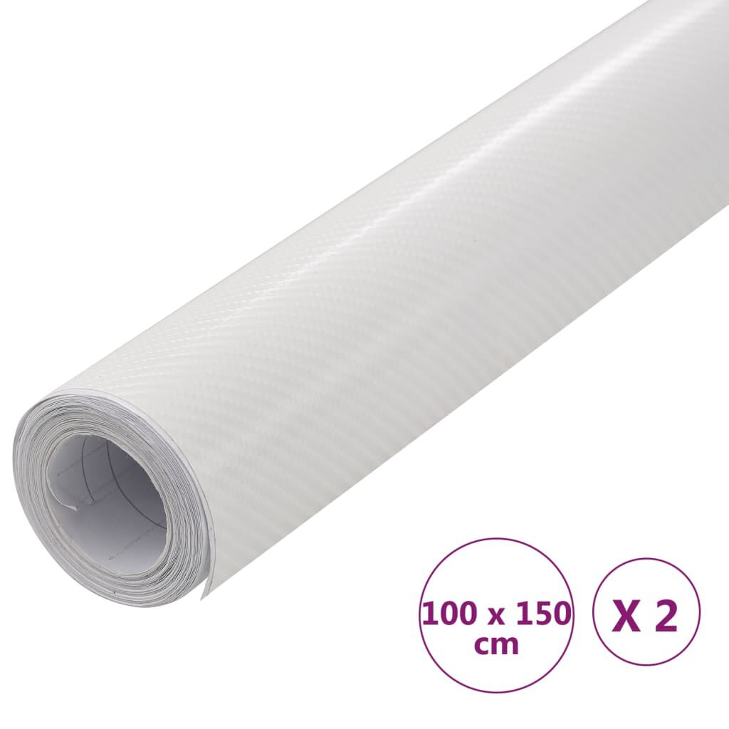 vidaXL Μεμβράνες Αυτοκινήτου 4D 2 τεμ. Λευκές 100 x 150 εκ.