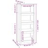 vidaXL Βιβλιοθήκη Μελί 50x35x125,5 εκ. από Μασίφ Ξύλο Πεύκου