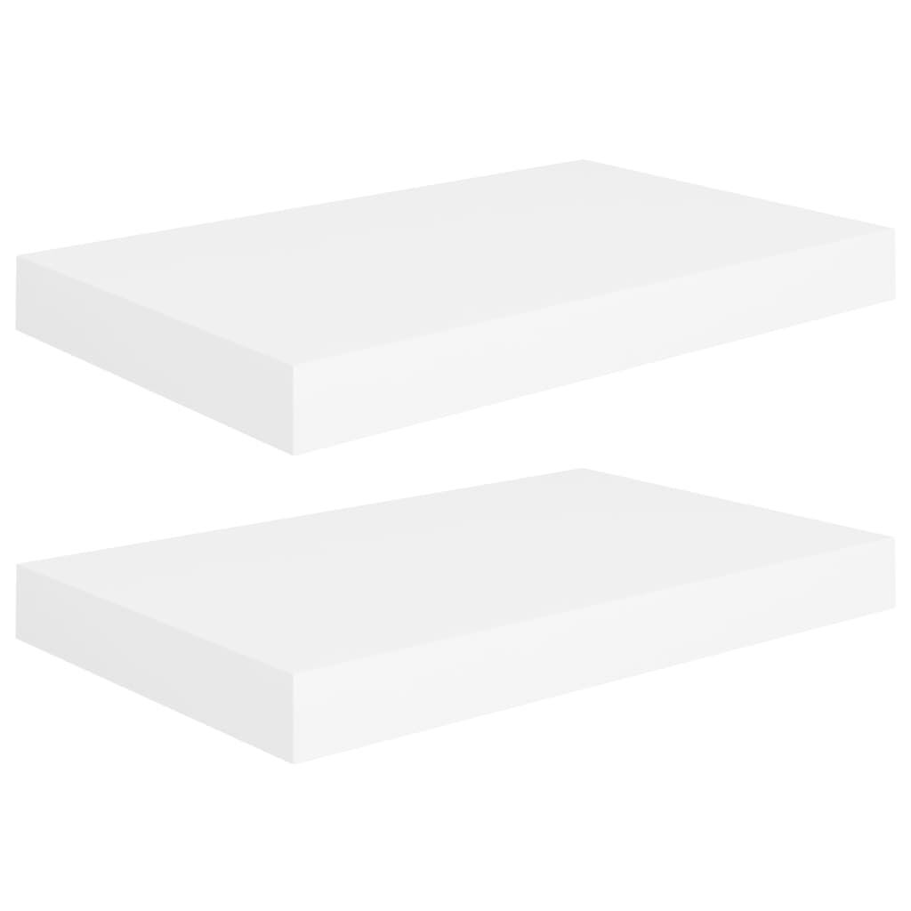 vidaXL Ράφια Τοίχου 2 τεμ. Άσπρα 40x23x3,8 εκ. MDF
