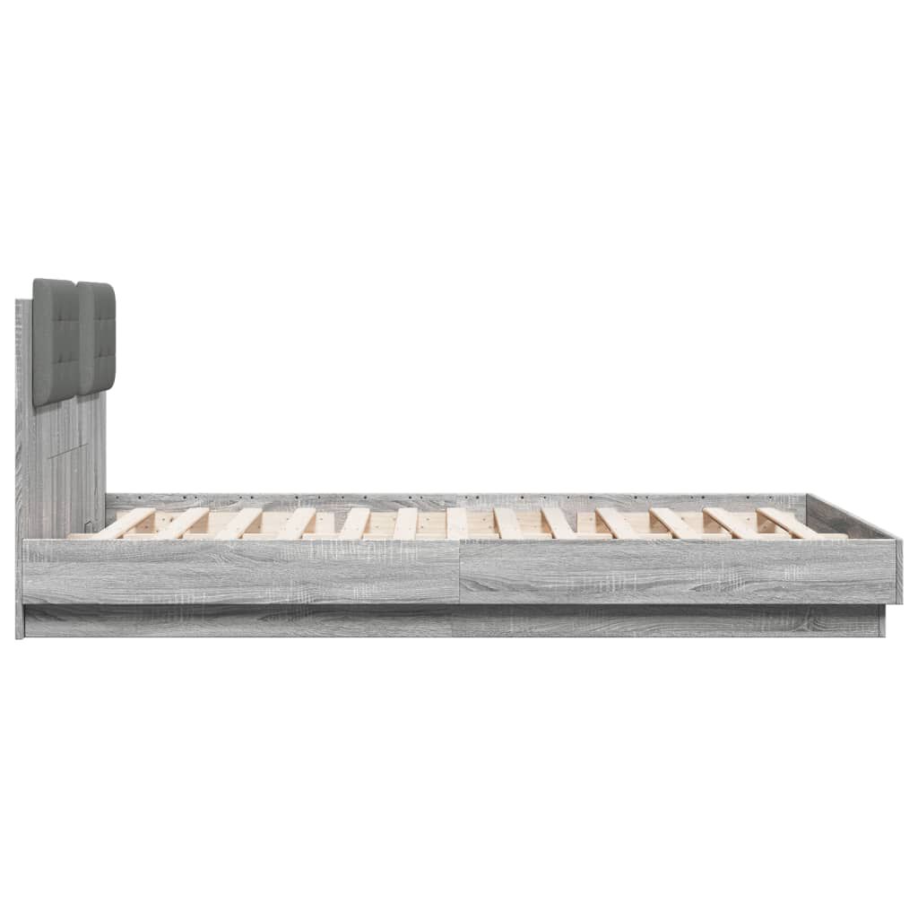 vidaXL Πλαίσιο Κρεβατιού με Κεφαλάρι Γκρι Sonoma 150x200εκ. Επεξ. Ξύλο