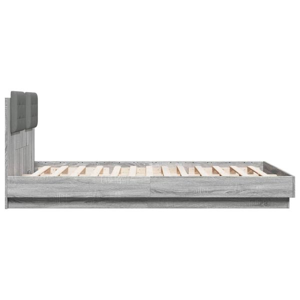 vidaXL Πλαίσιο Κρεβατιού με Κεφαλάρι Γκρι Sonoma 150x200εκ. Επεξ. Ξύλο