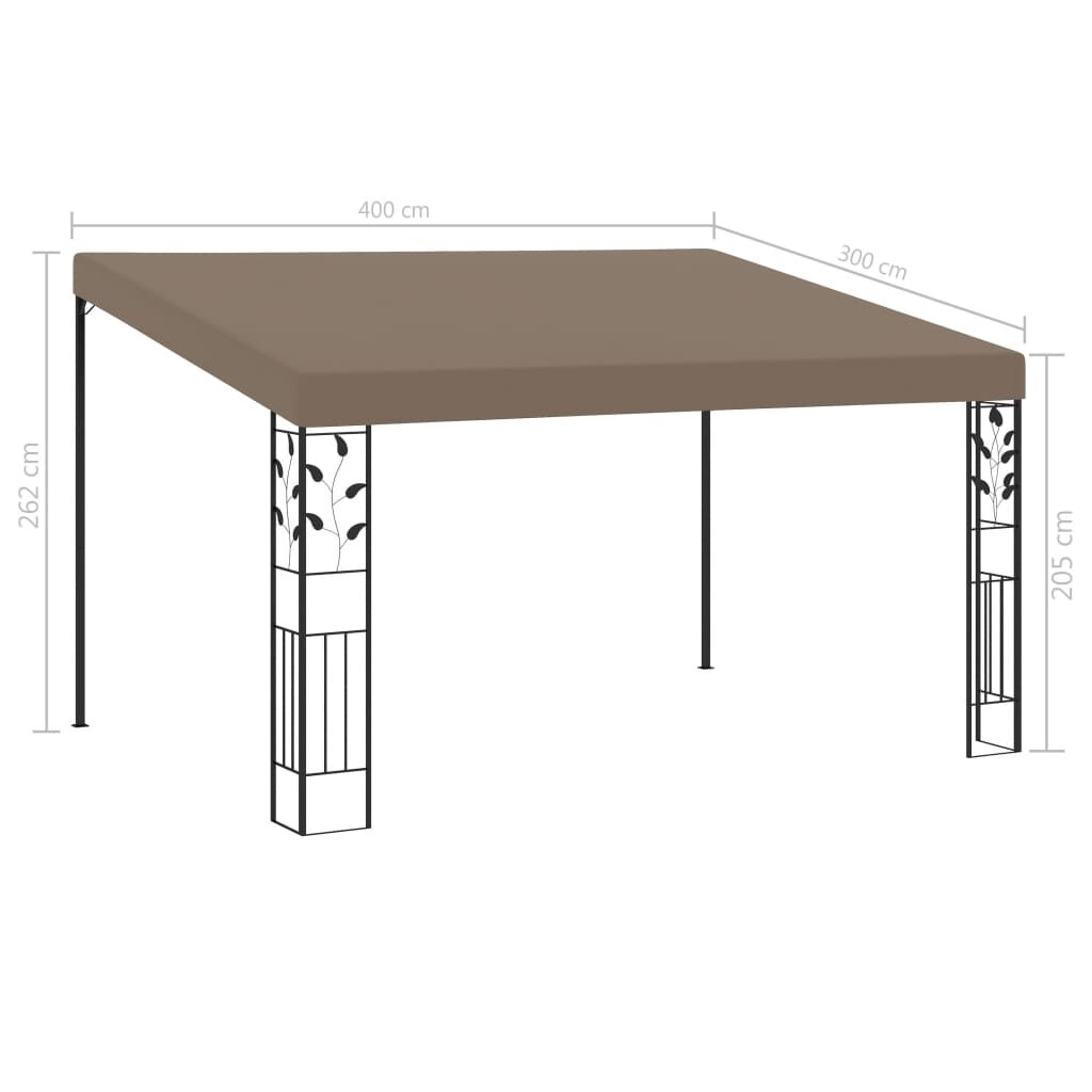 vidaXL Κιόσκι Επιτοίχιο Taupe 4 x 3 x 2,5 μ.