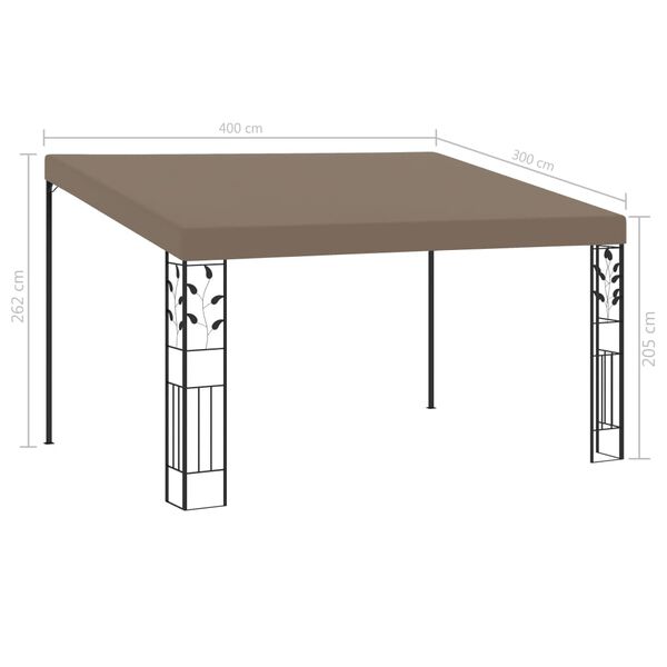 vidaXL Κιόσκι Επιτοίχιο Taupe 4 x 3 x 2,5 μ.