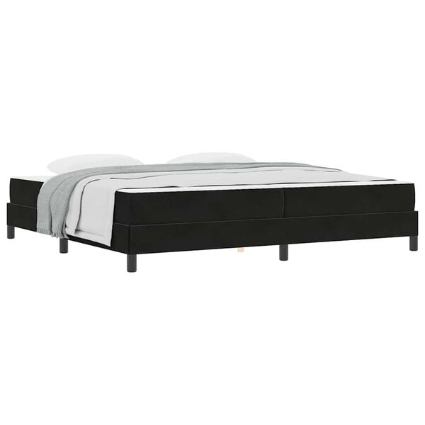 vidaXL Κρεβάτι box spring με στρώμα Μαύρο 200 x 200 cm Βελούδο