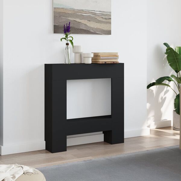 vidaXL Πλαίσιο Τζακιού Μαύρο 81x18x82 εκ. από Επεξ. Ξύλο