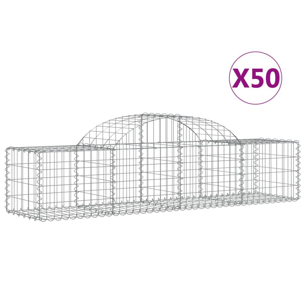 vidaXL Συρματοκιβώτια Τοξωτά 50 τεμ. 200x50x40/60 εκ. Γαλβαν. Ατσάλι