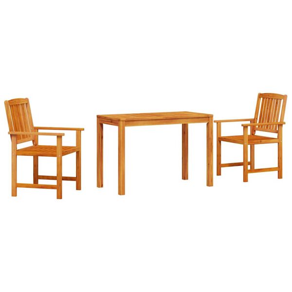 vidaXL Σέτ φαγητού για κήπο 3 pcs Καφέ Μασίφ ξύλο ακακίας