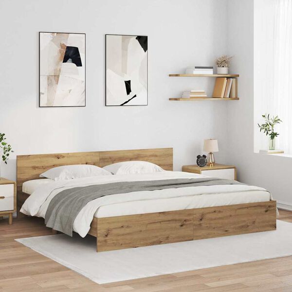vidaXL &Sigma;&kappa;&epsilon;&lambda;&epsilon;&tau;ό&sigmaf; &Kappa;&rho;&epsilon;&beta;&alpha;&tau;&iota;&omicron;ύ Artisan Oak 180 x 200 cm &Epsilon;&pi;&epsilon;&xi;&epsilon;&rho;&gamma;&alpha;&sigma;&mu;έ&nu;&omicron; &xi;ύ&lambda;&omicron;