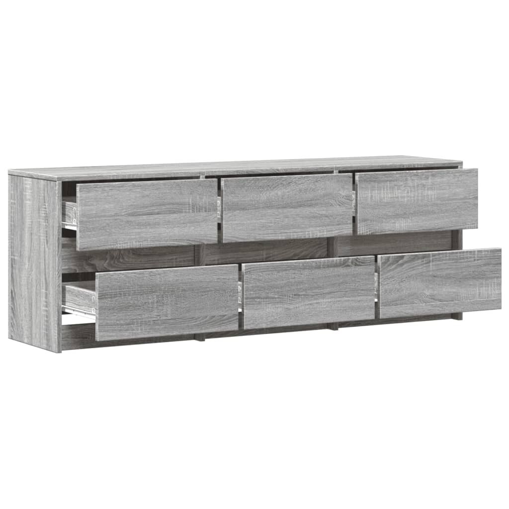 vidaXL Έπιπλο Τηλεόρασης με LED Γκρι Sonoma 140x34x50 εκ. Επεξ. Ξύλο