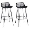 vidaXL &Mu;&pi;&alpha;&rho; &sigma;&kappa;&alpha;&mu;&pi;ό 2 pcs &Mu;&alpha;ύ&rho;&omicron; 44 x 46 x 91 &epsilon;&kappa;. &Rho;ά&tau;&tau;&alpha;&nu; &kappa;&alpha;&iota; &Chi;ά&lambda;&upsilon;&beta;&alpha;&sigmaf;