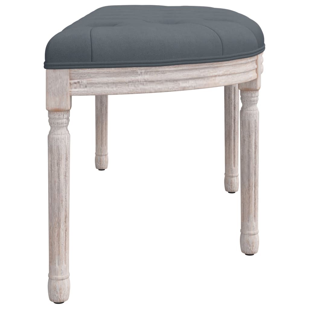 vidaXL Πάγκος Σκούρο Γκρι 110,5x45x49 εκ. Βελούδινος