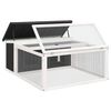vidaXL Κλουβί Κουνελιών Γκρι 117,5 x 97 x 47,5 εκ. Μασίφ Ξύλο Πεύκου
