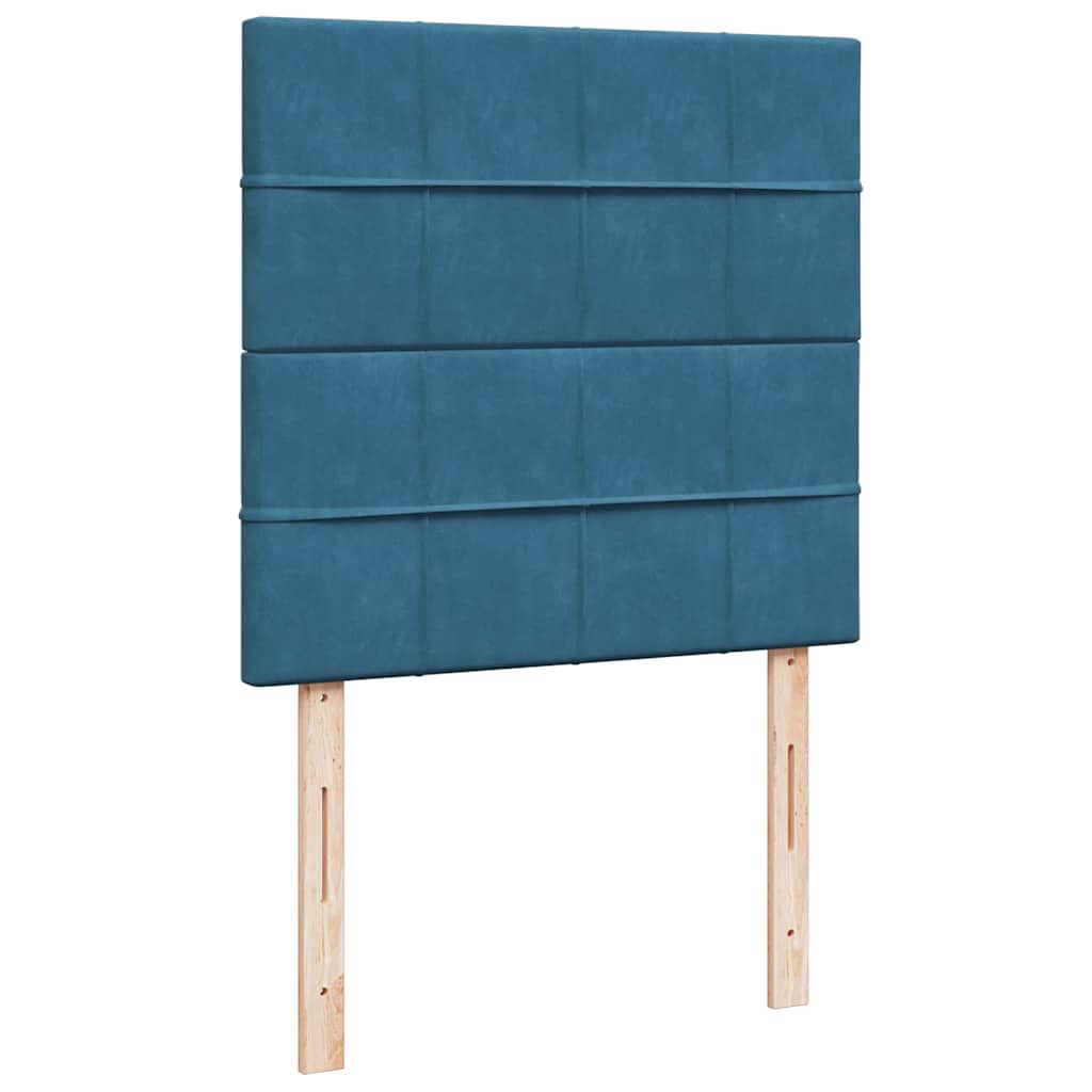vidaXL Κρεβάτι Boxspring με Στρώμα Σκούρο Μπλε 80 x 200 εκ. Βελούδινο