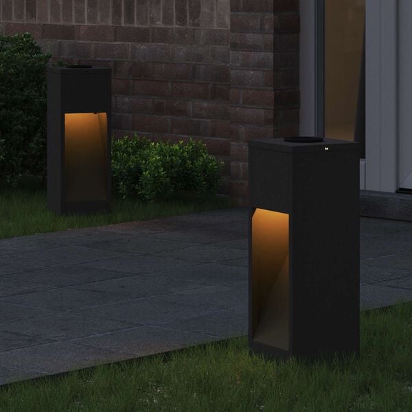 vidaXL Φωτιστικό Ηλιακής Ενέργειας LED Διαδρομής 2 pcs Μαύρο