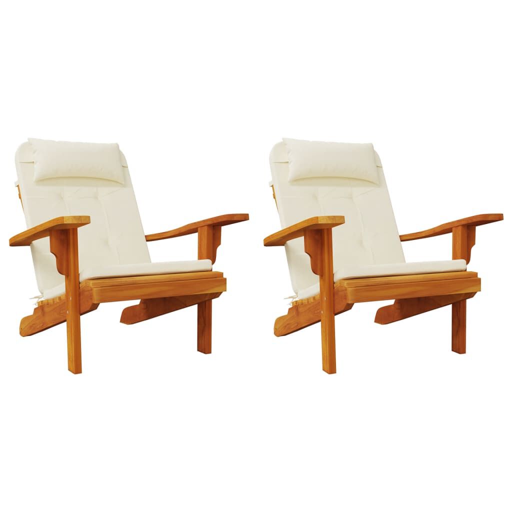 vidaXL Μαξιλάρια Καρέκλας Adirondack 2 τεμ. Κρεμ από Ύφασμα Oxford