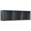 vidaXL Βιβλιοθήκη/Έπιπλο TV Γυαλιστερό Γκρι 36x30x114 εκ. Επεξ. Ξύλο