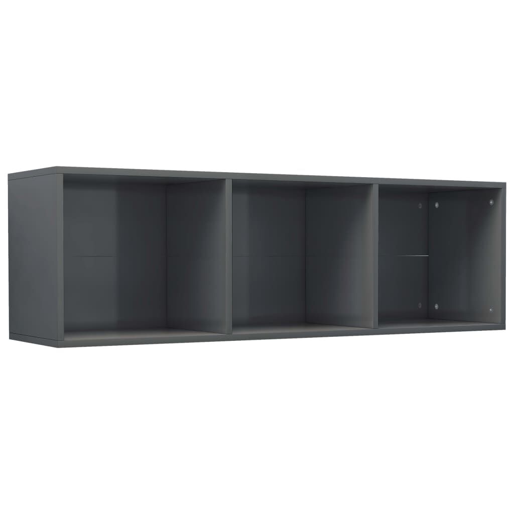 vidaXL Βιβλιοθήκη/Έπιπλο TV Γυαλιστερό Γκρι 36x30x114 εκ. Επεξ. Ξύλο