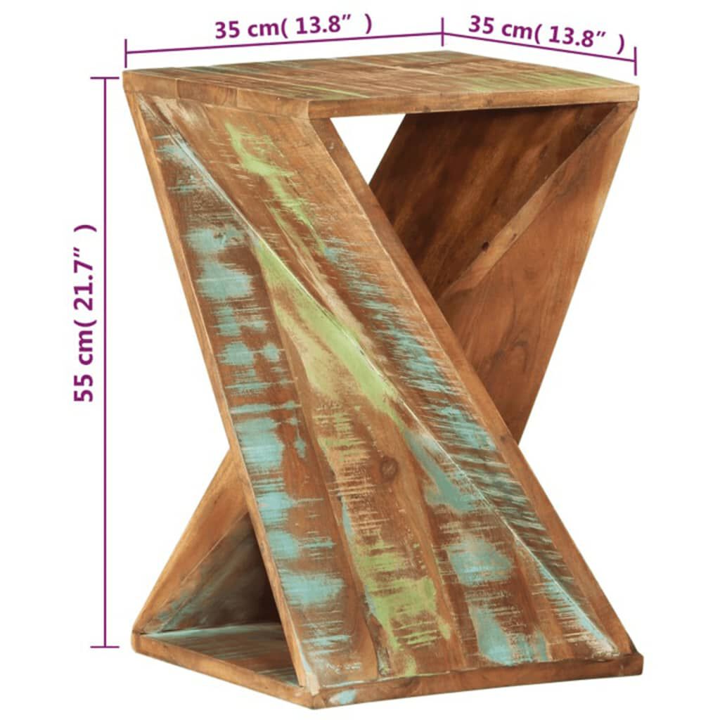 vidaXL Τραπεζάκι Βοηθητικό 35 x 35 x 55εκ. από Μασίφ Ανακυκλωμένο Ξύλο