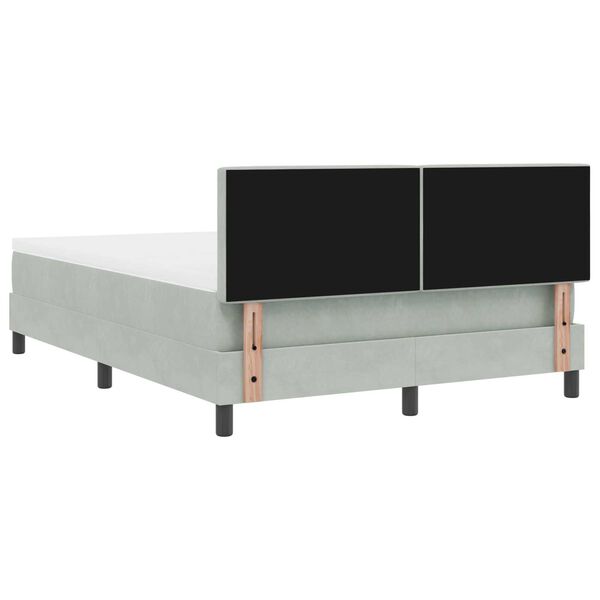 vidaXL Κρεβάτι με Στρώμα Light Grey 140x190 εκ Βελούδο