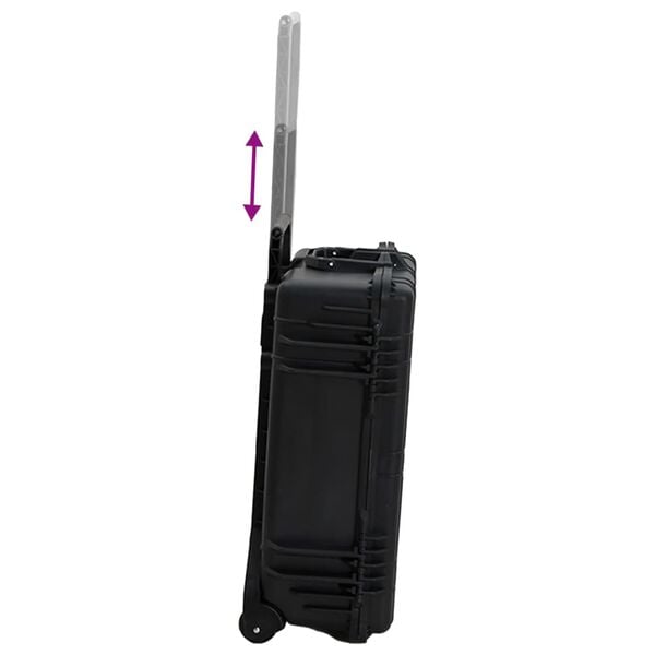 vidaXL Θήκη Πτήσης με Ρόδες Μαύρη 63 x 50 x 23 εκ. από Πολυπροπυλένιο