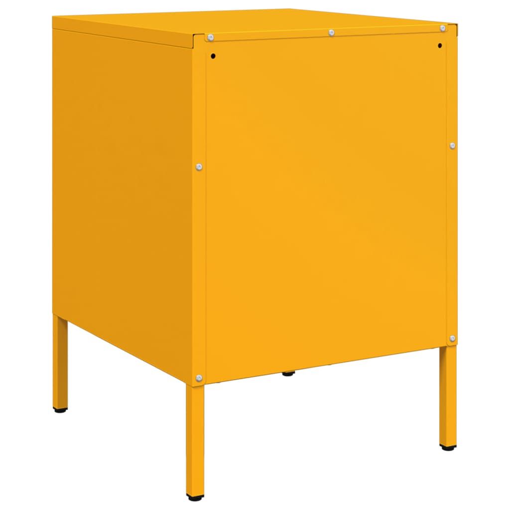 vidaXL Κομοδίνο Μουσταρδί 36x39x50,5 εκ. από Χάλυβα