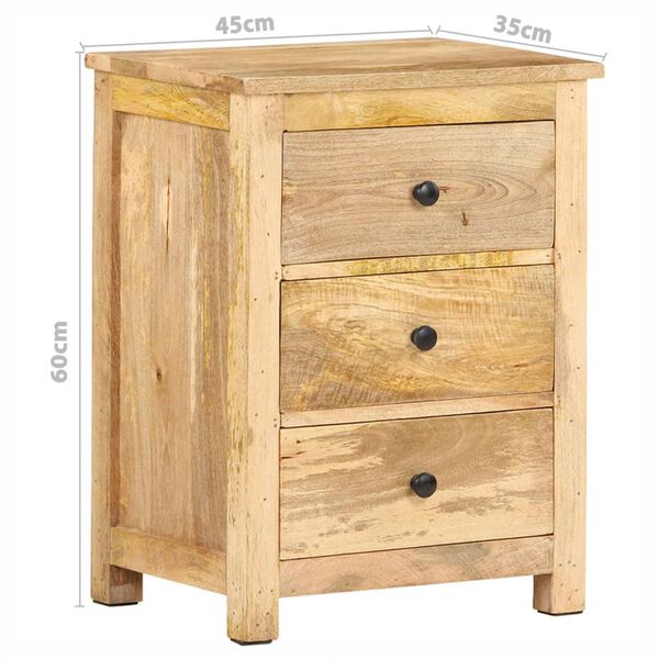 vidaXL Κομοδίνο 45 x 35 x 60 εκ. από Μασίφ Ξύλο Μάνγκο