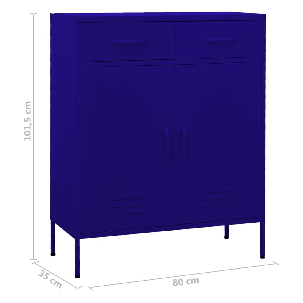 vidaXL Ντουλάπι Αποθήκευσης Ναυτικό Μπλε 80x35x101,5 εκ. από Ατσάλι