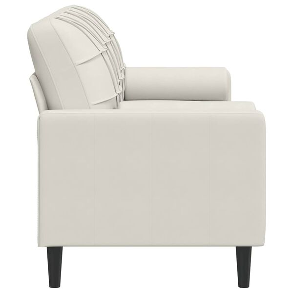 vidaXL Καναπές Τριθέσιος Κρεμ 180 εκ. Βελούδινος με Μαξιλάρια