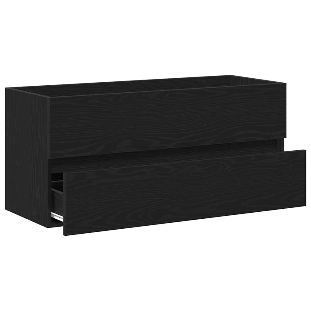 vidaXL Ντουλάπι Νιπτήρα Μαύρη Δρυς 100x38,5x45 εκ. Μοριοσανίδα