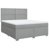 vidaXL Κρεβάτι Boxspring με Στρώμα Ανοιχτό Γκρι 180x200 εκ. Υφασμάτινο