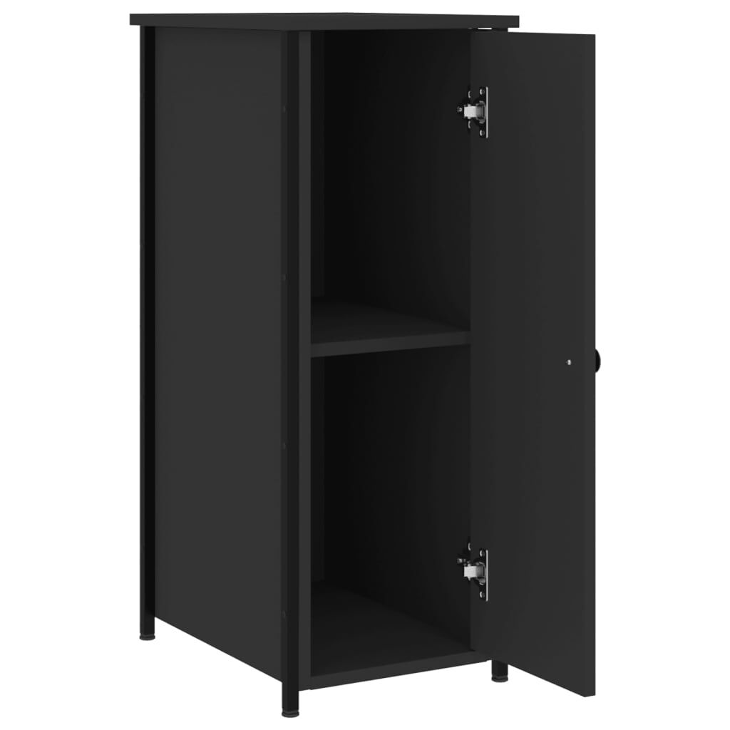 vidaXL Κομοδίνα 2 τεμ. Μαύρα 32x42x80 εκ. από Επεξεργασμένο Ξύλο