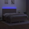 vidaXL &Kappa;&rho;&epsilon;&beta;ά&tau;&iota; Boxspring &mu;&epsilon; &Sigma;&tau;&rho;ώ&mu;&alpha; & LED Taupe 180x200 &epsilon;&kappa;. &Upsilon;&phi;&alpha;&sigma;&mu;ά&tau;&iota;&nu;&omicron;