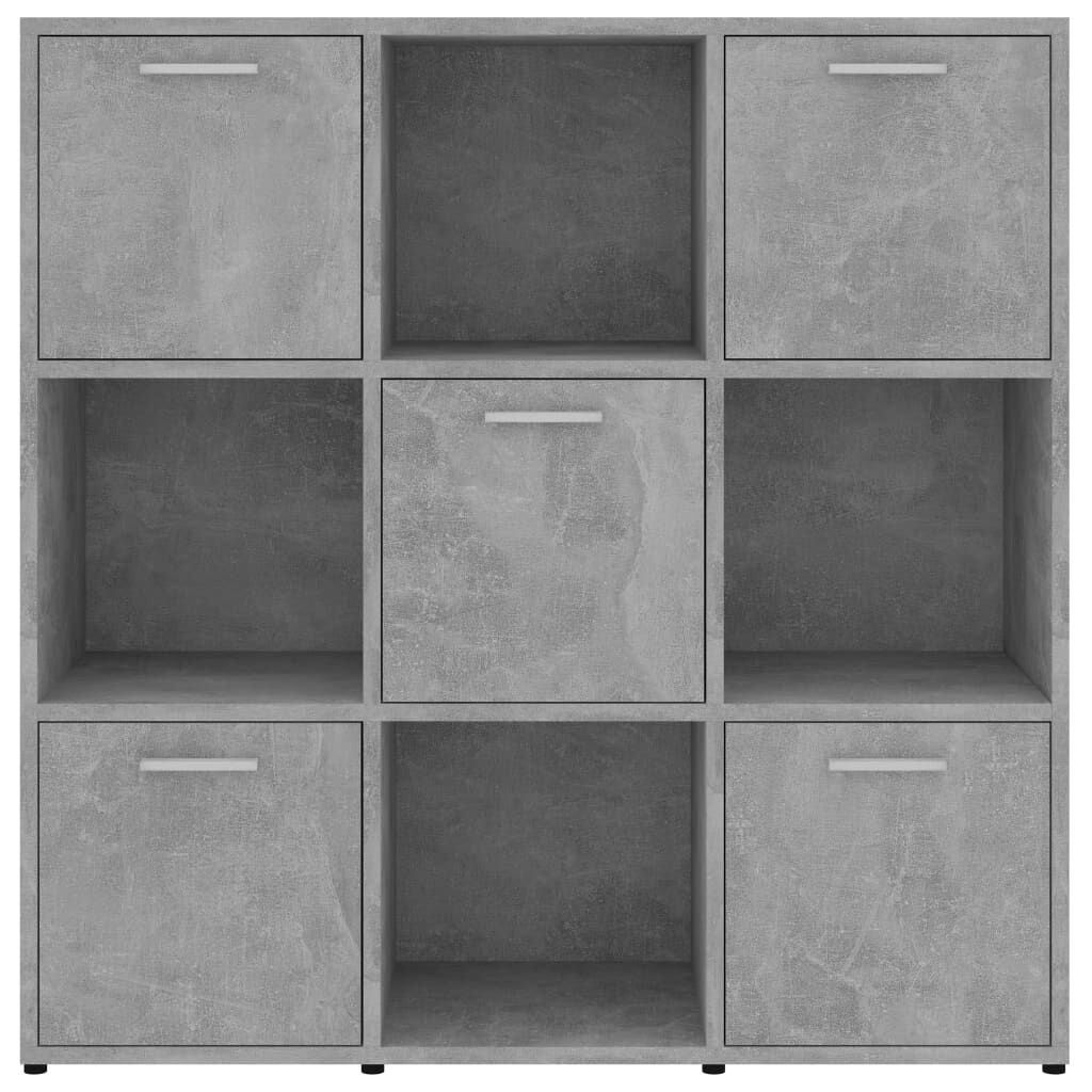 vidaXL Βιβλιοθήκη Γκρι του Σκυροδέματος 90 x 30 x 90 εκ. Επεξ. Ξύλο