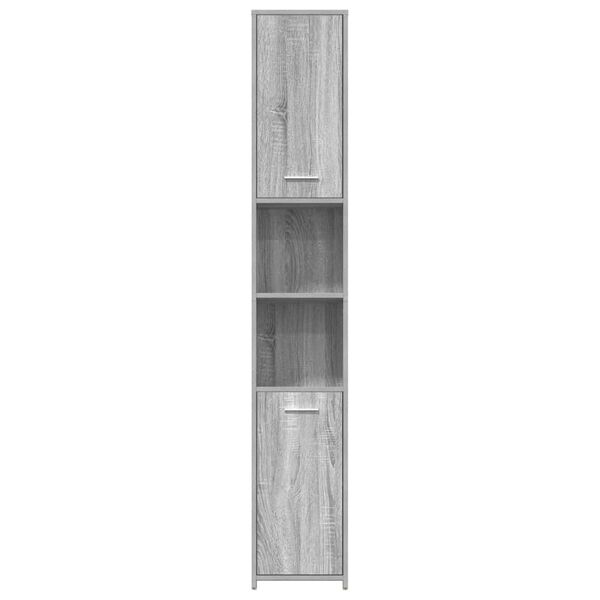vidaXL Ντουλάπι Μπάνιου Γκρι Sonoma 30x30x183,5 εκ. Επεξεργασμένο Ξύλο