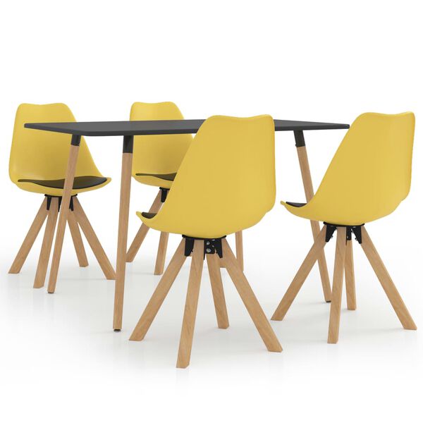 vidaXL &Sigma;&epsilon;&tau; &Tau;&rho;&alpha;&pi;&epsilon;&zeta;&alpha;&rho;ί&alpha;&sigmaf; 5 &Tau;&epsilon;&mu;&alpha;&chi;ί&omega;&nu; &Kappa;ί&tau;&rho;&iota;&nu;&omicron; / &Mu;&alpha;ύ&rho;&omicron;