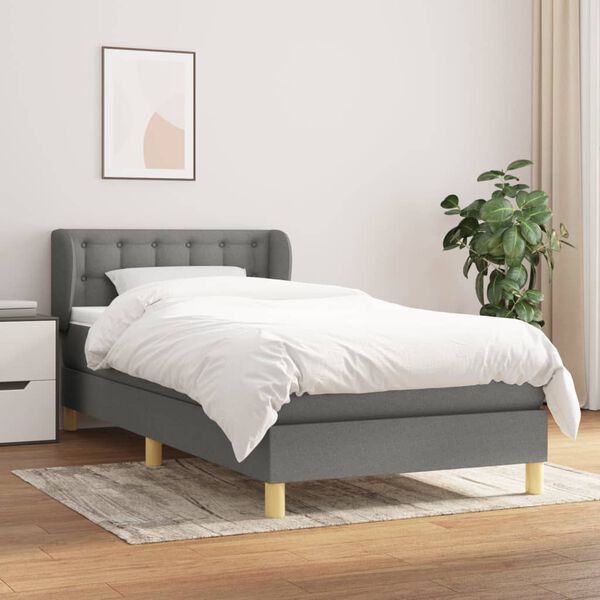 vidaXL &Kappa;&rho;&epsilon;&beta;ά&tau;&iota; Boxspring &mu;&epsilon; &Sigma;&tau;&rho;ώ&mu;&alpha; &Sigma;&kappa;&omicron;ύ&rho;&omicron; &Gamma;&kappa;&rho;&iota; 90x190 &epsilon;&kappa;. &Upsilon;&phi;&alpha;&sigma;&mu;ά&tau;&iota;&nu;&omicron;