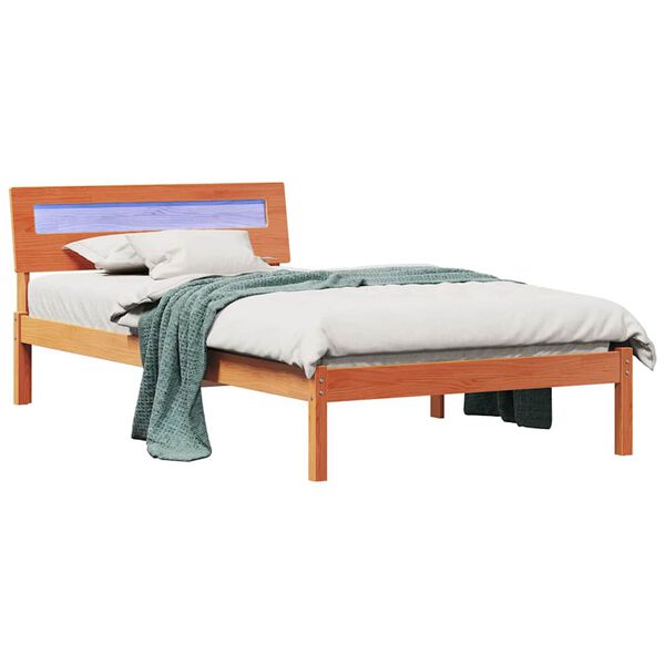 vidaXL Σκελετός Κρεβατιού Καφέ κεριού 75 x 190 cm Μασίφ ξύλο πεύκου