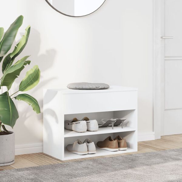 vidaXL Παπουτσοθήκη Λευκή 60 x 30 x 45 εκ. από Επεξ. Ξύλο
