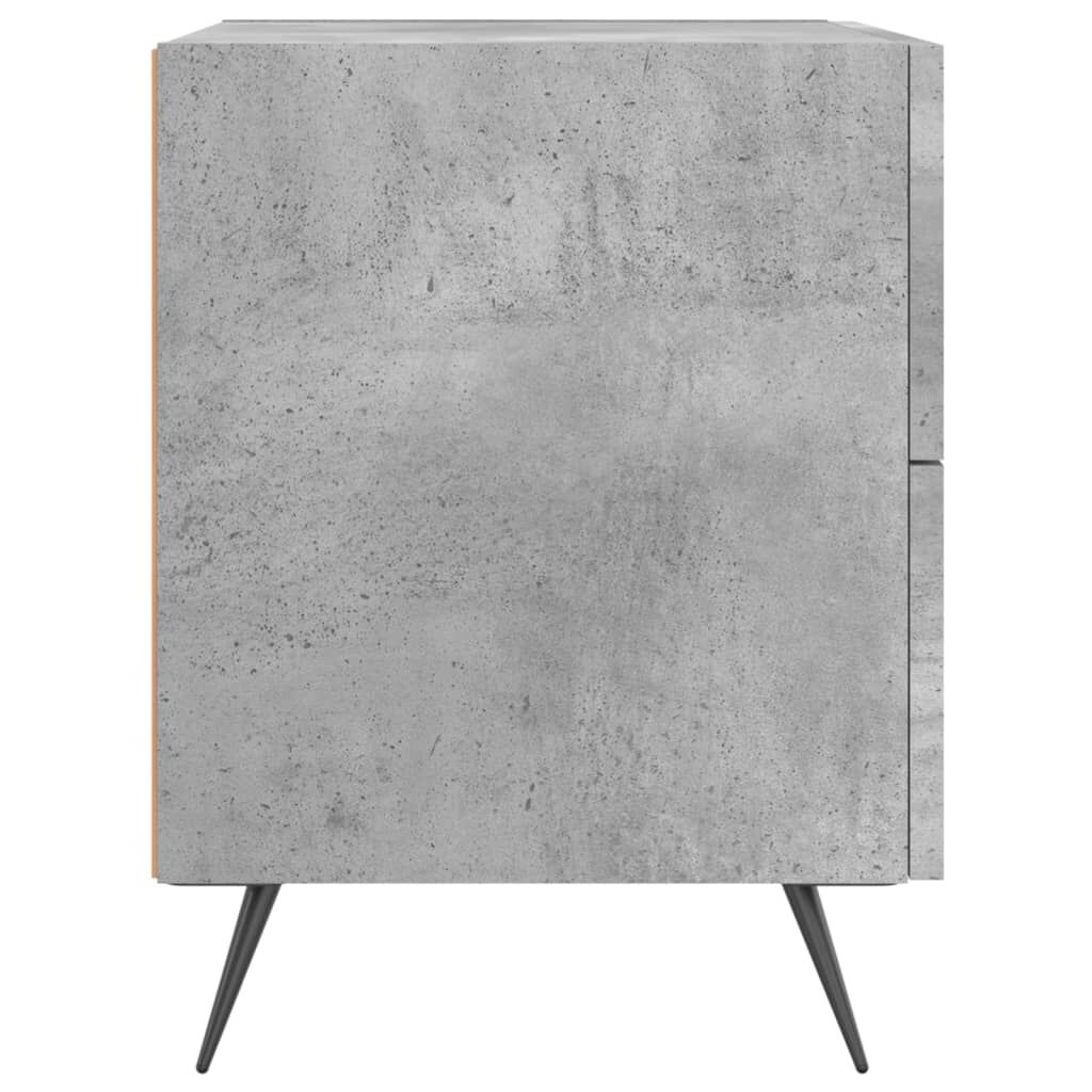 vidaXL Κομοδίνα 2 τεμ. Γκρι Σκυροδεμ. 40 x 35 x 47,5 εκ. Επεξεργ. Ξύλο