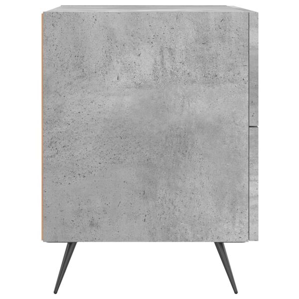vidaXL Κομοδίνα 2 τεμ. Γκρι Σκυροδεμ. 40 x 35 x 47,5 εκ. Επεξεργ. Ξύλο