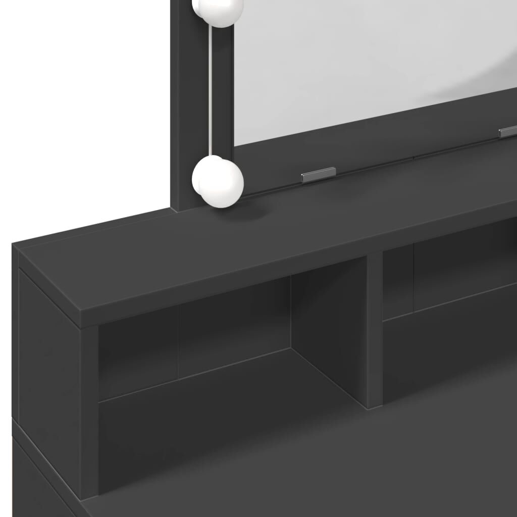 vidaXL Μπουντουάρ με LED Μαύρο 80 x 41 x 144,5 εκ.