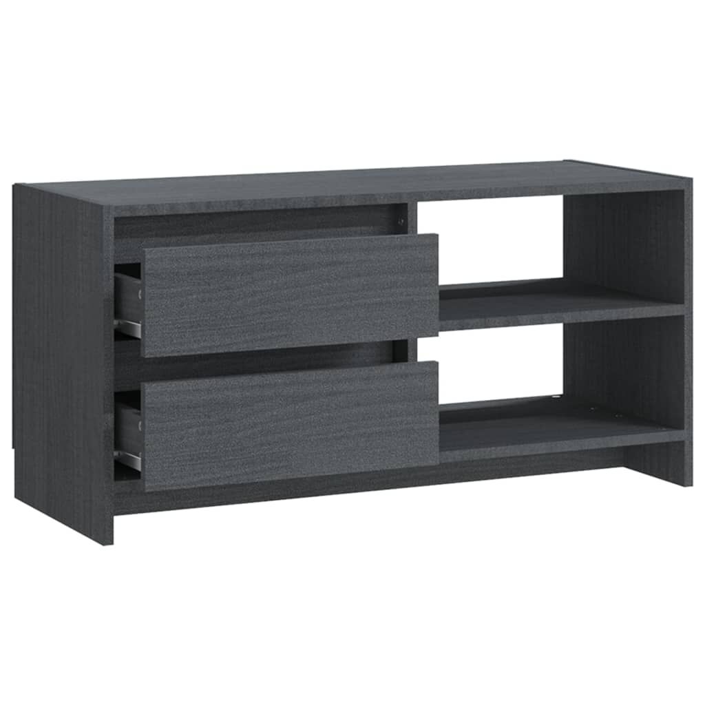 vidaXL Έπιπλο Τηλεόρασης Γκρι 80 x 31 x 39 εκ. από Μασίφ Ξύλο Πεύκου