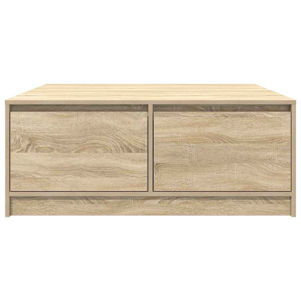 vidaXL Τραπεζάκι σαλονιού με συρτάρια Sonoma Δρυς 100x100x40 εκ.